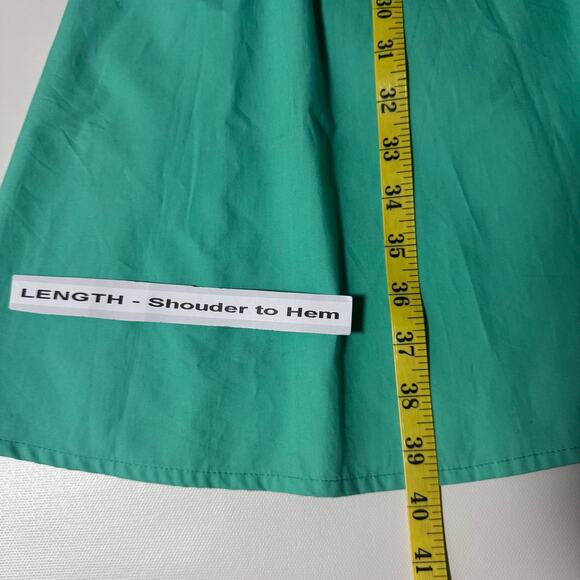 Vintage eShakti Fit and Flare Cotton Dress Turquoise Cottage Minimalist Size 12 - Picture 9 of 9